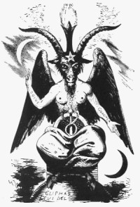 Illustration of the demon Baphomet, from Eliphas Levi's 