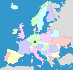 Wrzburg Witch Trials (Germany, 1626 - 1631) on a map of Europe