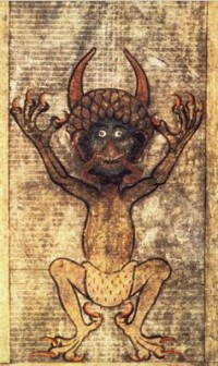 Illustration of Satan from the 13th Century Bohemian manuscript Codex Gigas